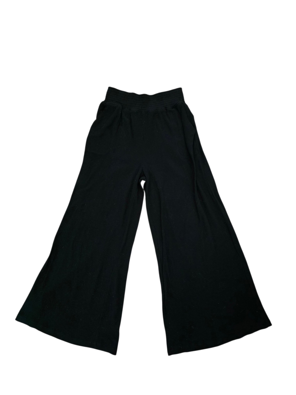 Spiritual Gangster Wide Leg Ribbed Pants Black M